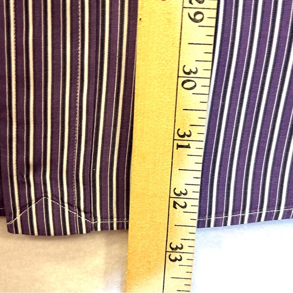 Ralph Lauren Polo Shirt Long Sleeve Purple Striped Classic Fit 16/34-35 - Picture 7 of 7